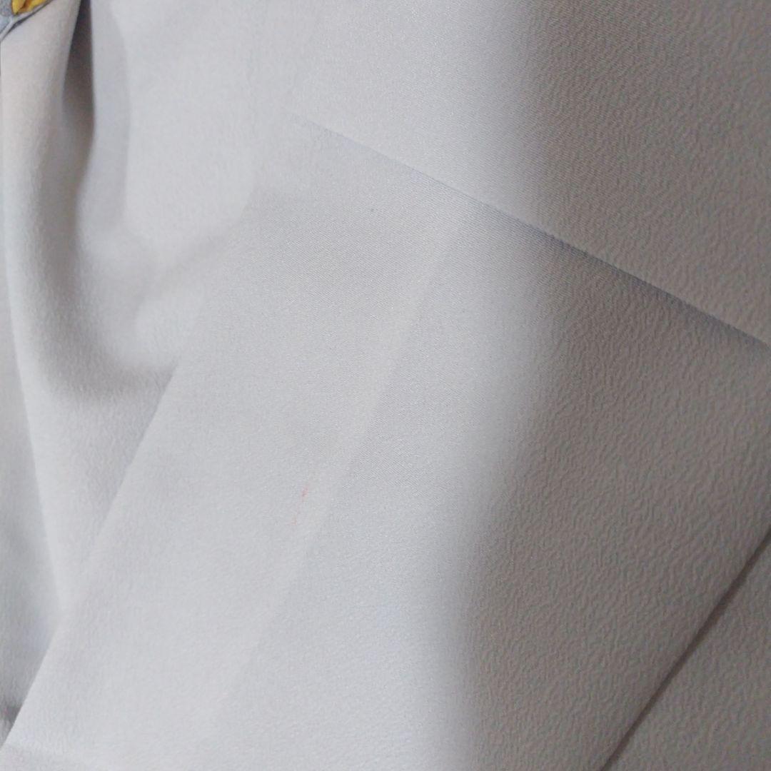 日本舞踊用衣装 明るいグレー地 青金 グラデーション　裾引き