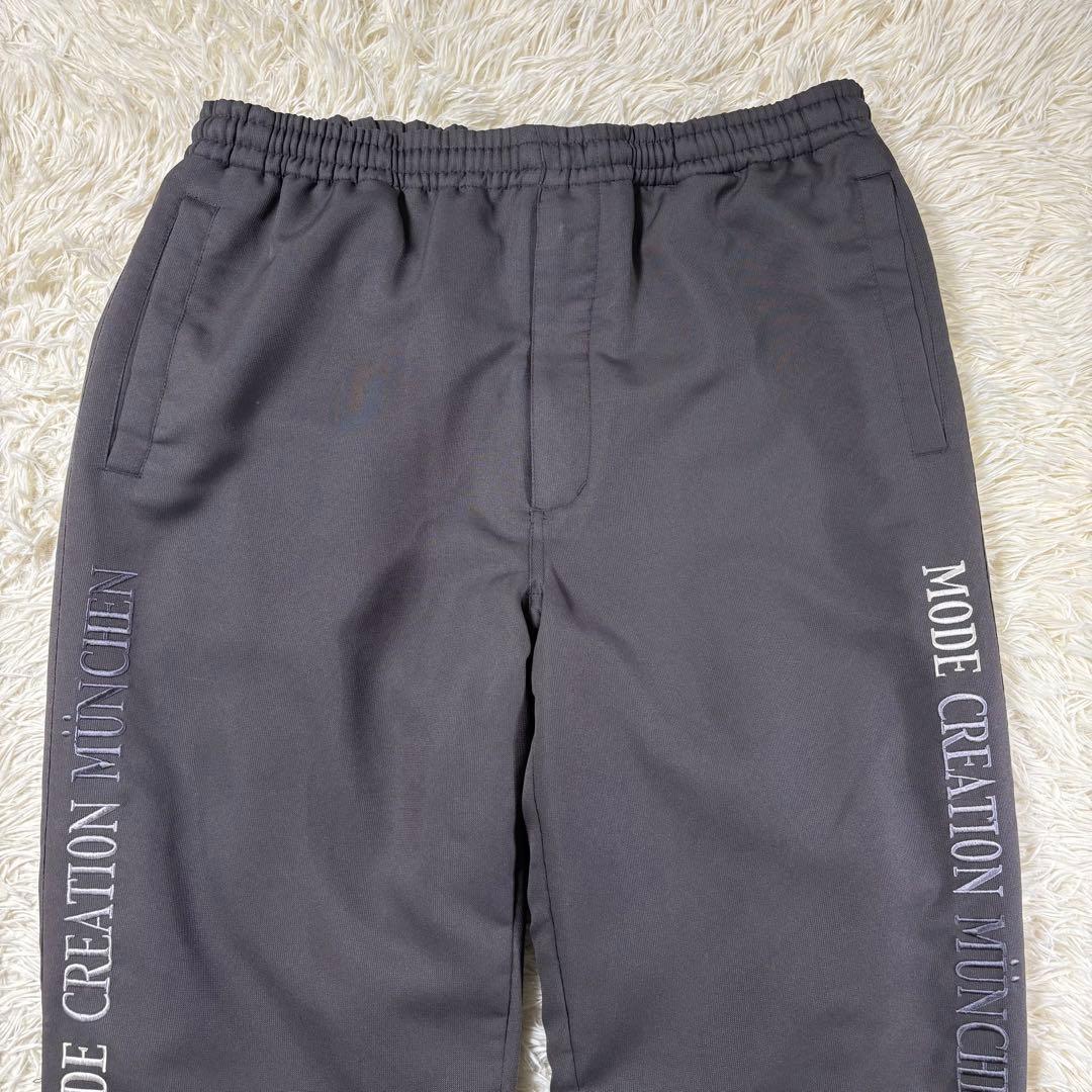 MCM ジャージ セットアップ ロゴ刺繍 フリース裏地 グレー M アーム刺繍