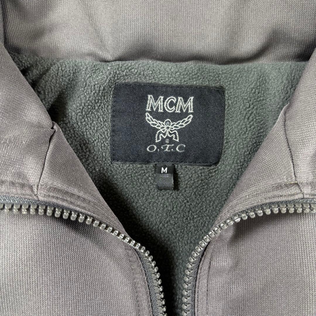 MCM ジャージ セットアップ ロゴ刺繍 フリース裏地 グレー M アーム刺繍