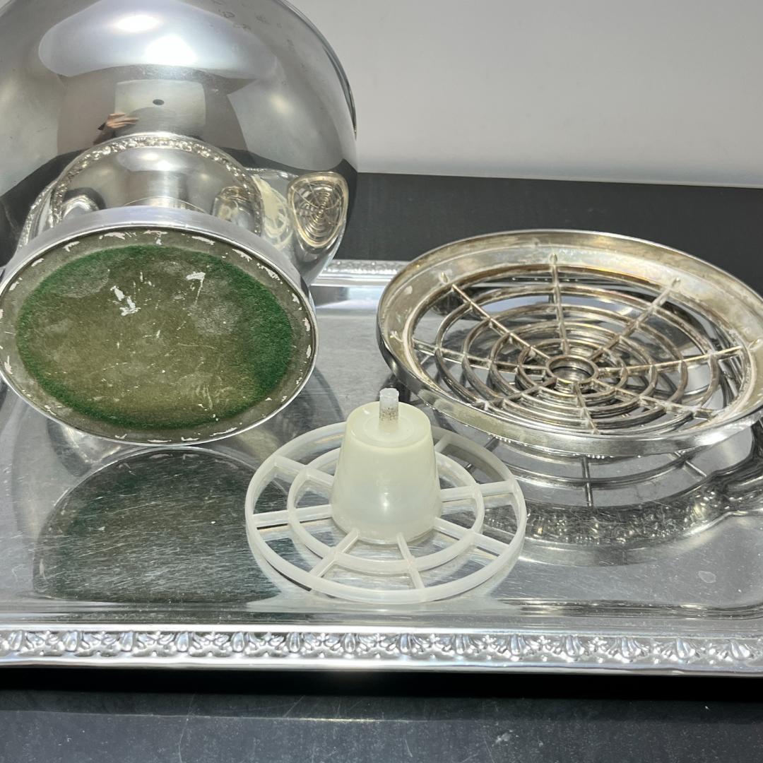 【IANTH】 ローズボウル【シルバープレート】薔薇のレリーフ 大きめ 花器