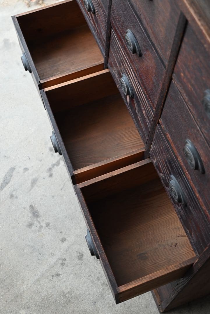 最終値② 店舗什器 引出 古家具 古道具 古美術 骨董 アンティーク 箪笥 抽斗
