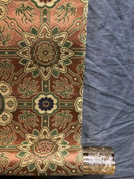 掛軸 無銘『阿弥陀三尊』佛画 仏画 豪華金襴表装 絹本 美品 箱付 掛け軸