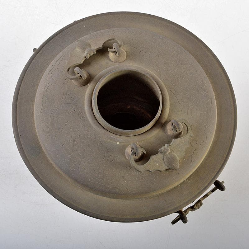 おかか　李王家美術工場造　蝙蝠手花彫金　神仙炉　宮廷料理器　V　R5820