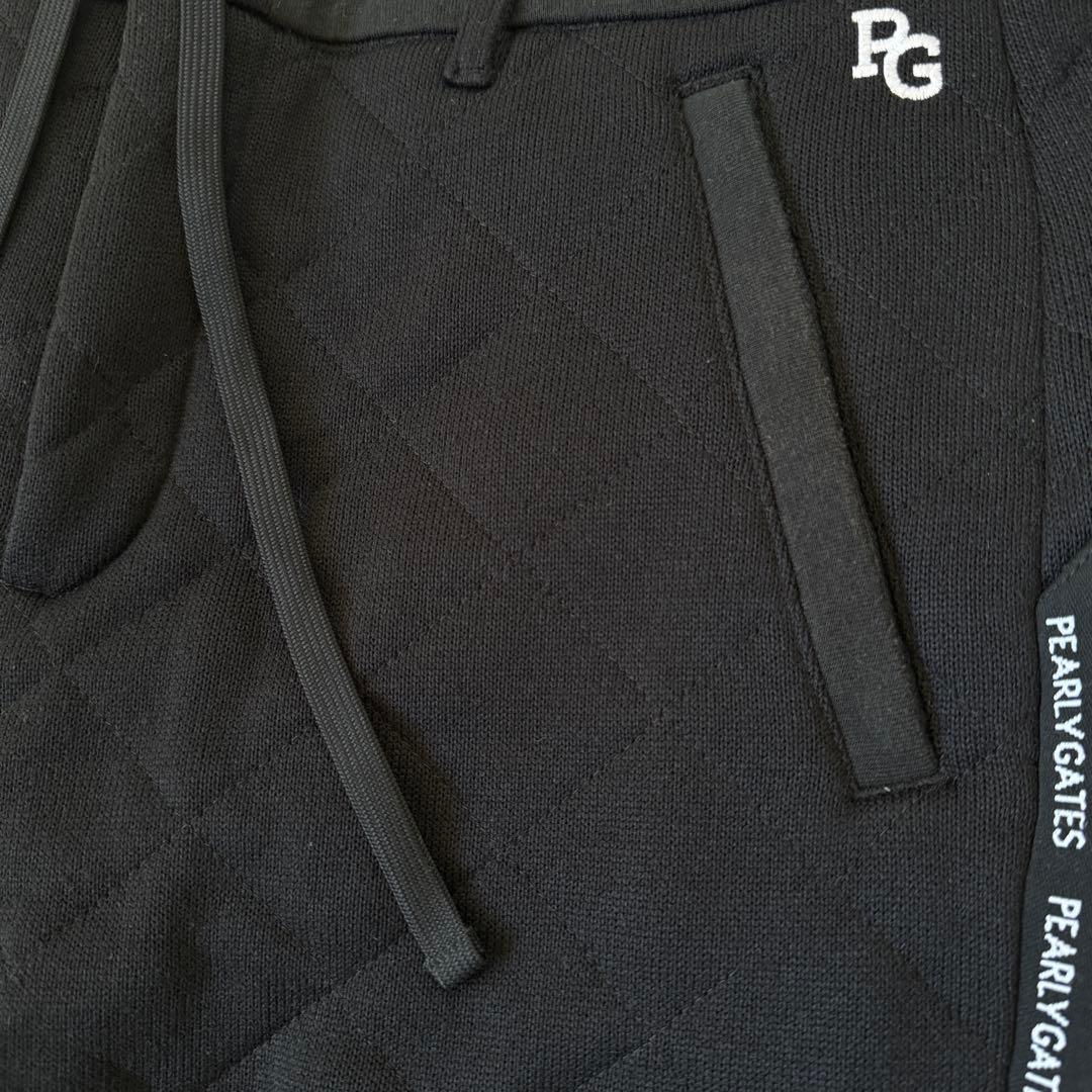 蓄熱　裏地付き　パーリーゲイツ　ジョガーパンツ　黒　キルティング　XXL〜4L