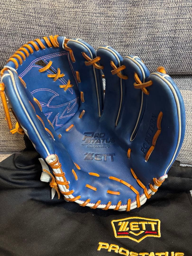 ZETT PRO STATUS 軟式グローブ 青