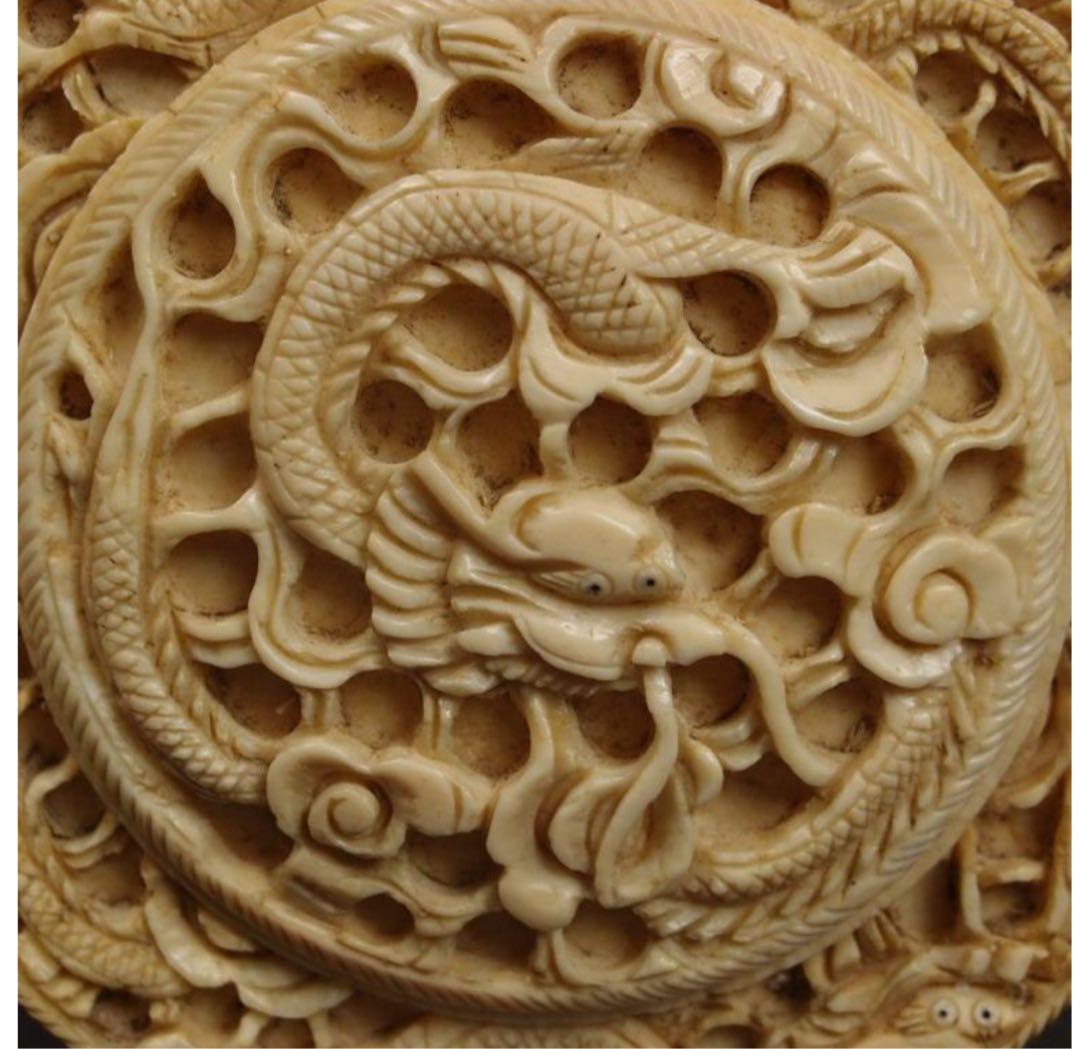 ナリトラ商品2点送料無料　清～民国　雲龍文彫刻蓋物　中国古玩