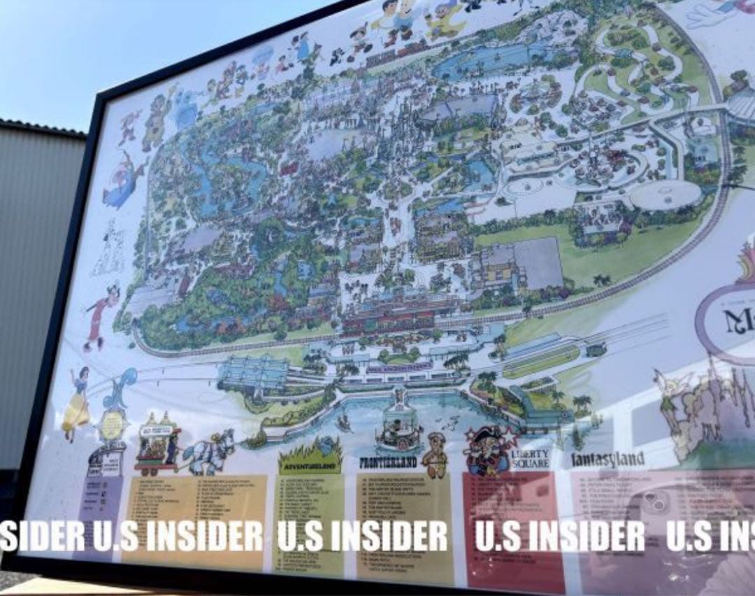 1987年　ディズニーランド園内マップ　額入り大型94cm　岐阜より迅速発送