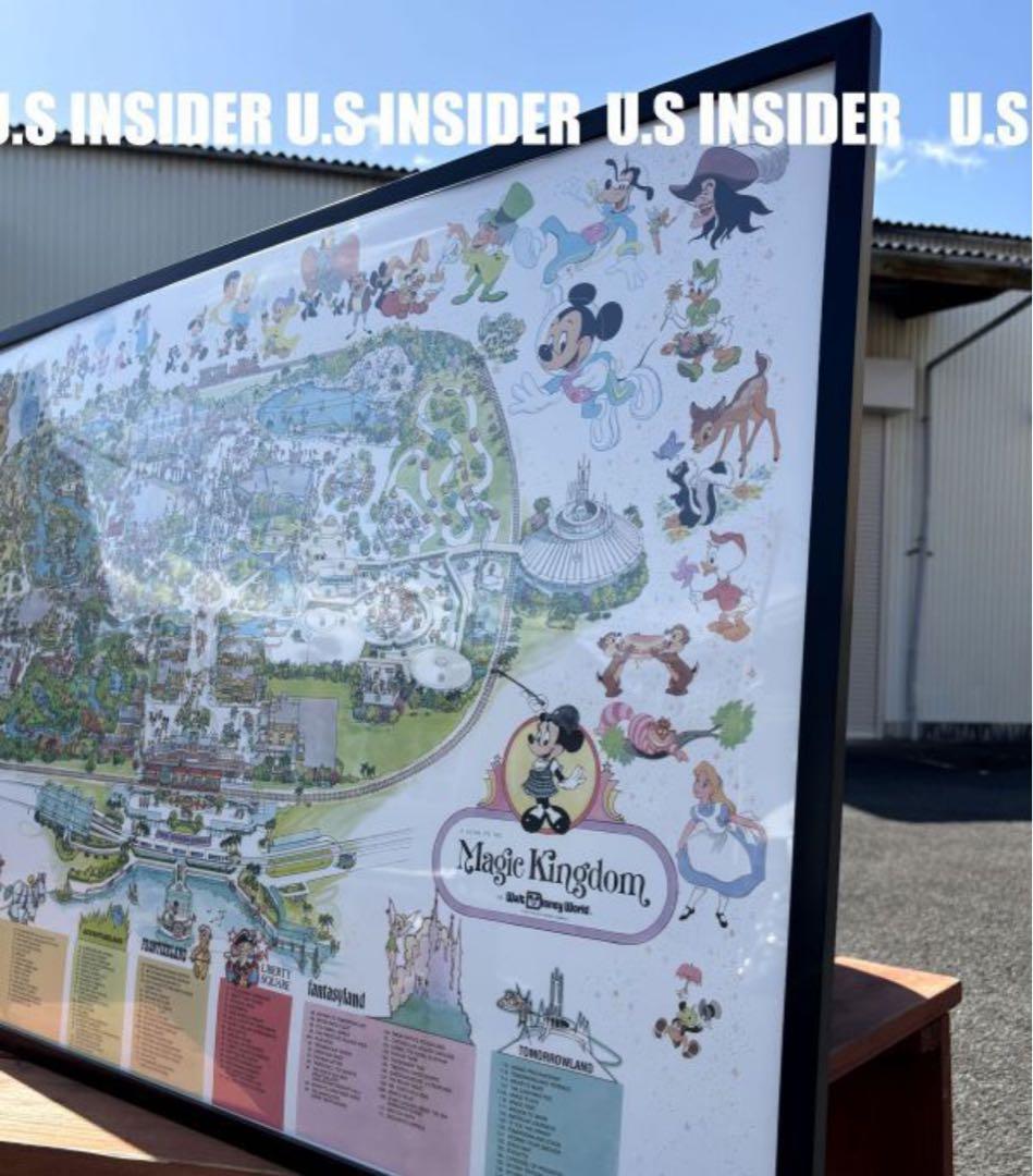 1987年　ディズニーランド園内マップ　額入り大型94cm　岐阜より迅速発送