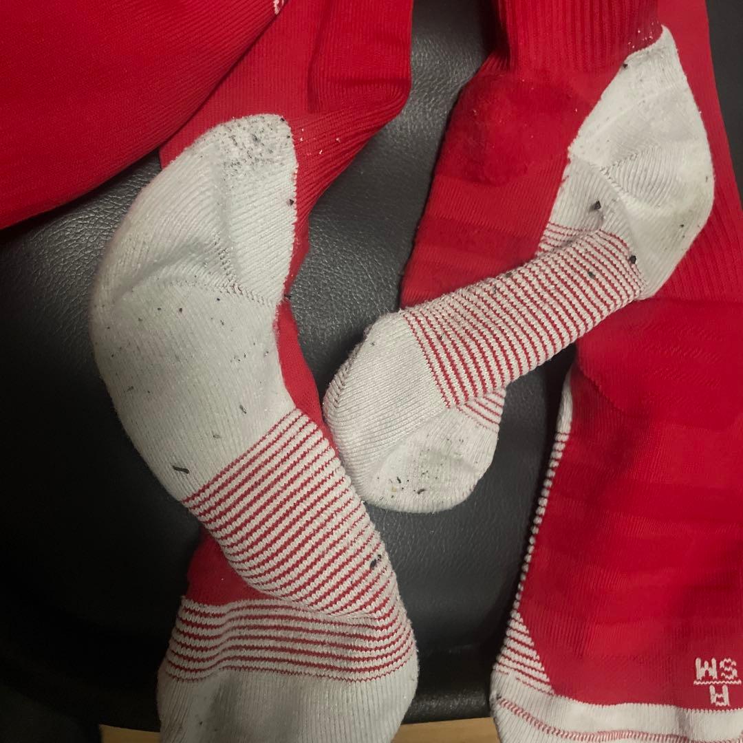 サッカーソックス　青白赤　adidas