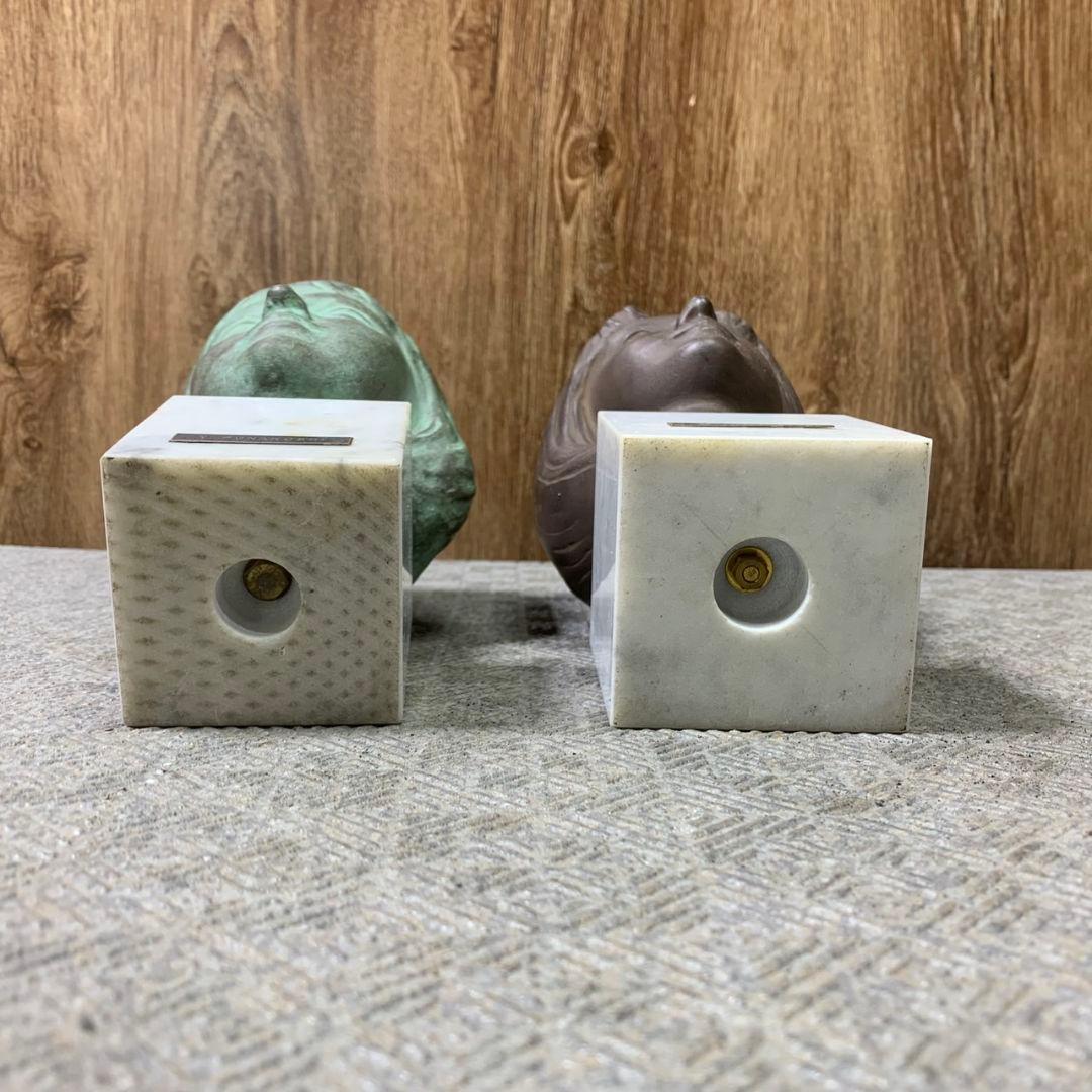 J628 舟越保武 ブロンズ像 「少女アンナ」「K嬢」　2体セット 彫刻