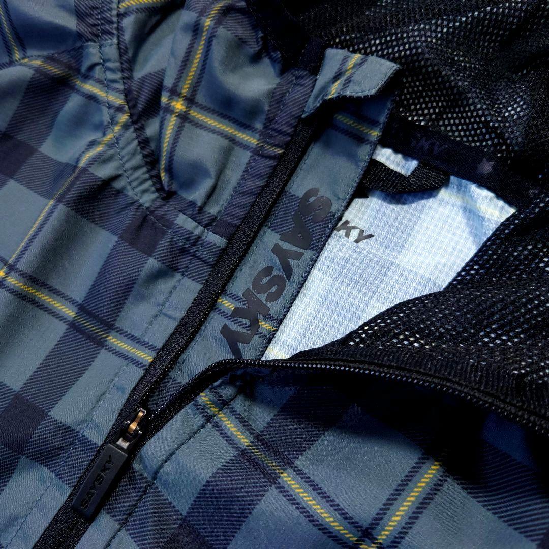 極美品 SAYSKY ランニングジャケット チェック柄 ナイロンパーカー