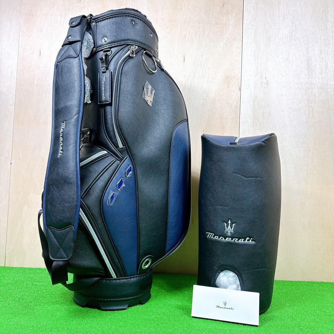 新品未使用 MASERATI マセラティ キャディバッグ ネイビー&ブラック