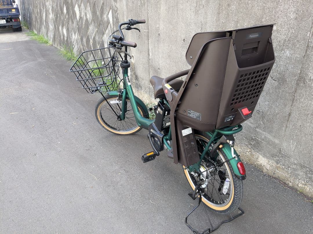 電動アシスト自転車 ギュットgyutto チャイルドシート付き グリーン