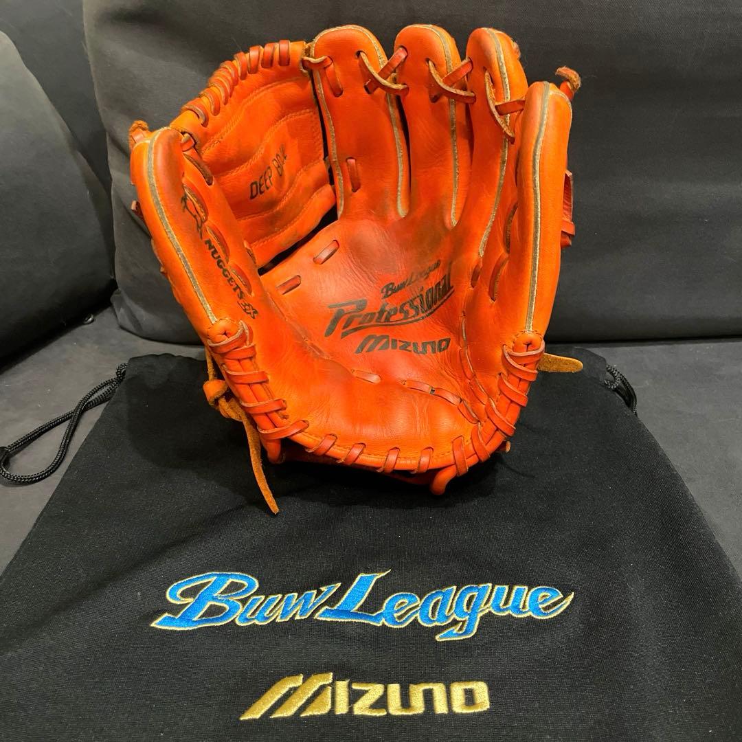 ミズノ BuwLeague 軟式用 仁志モデル 二塁手用 右投用　グラブ袋付き