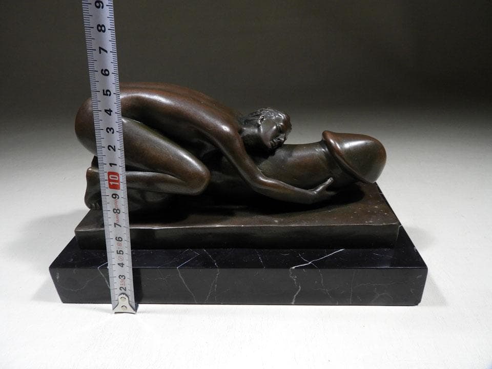 ●J.Mavchi 絶版作ブロンズ 大理石 銅像 男根 写実像 縁起物 春画