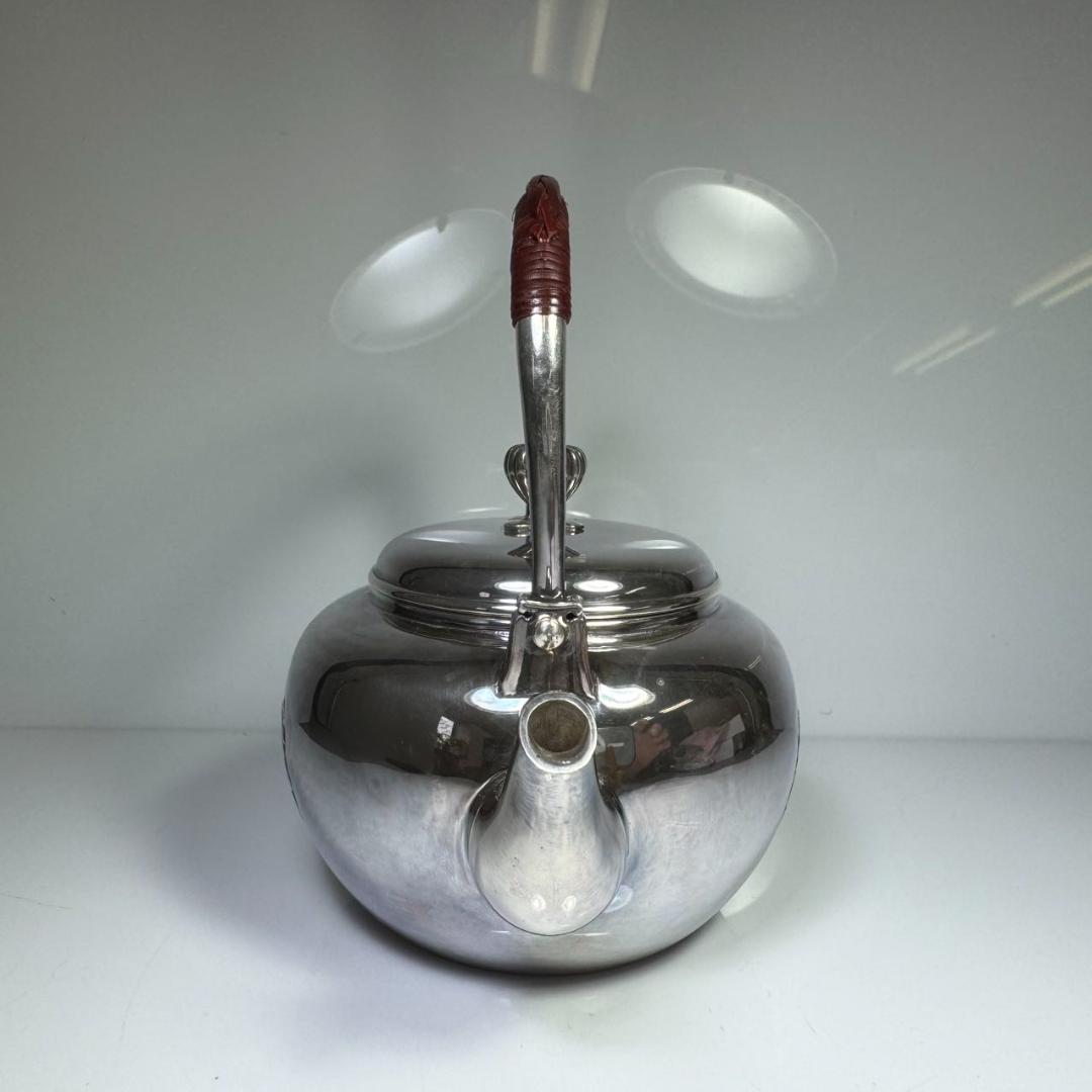 純銀製 急須 菊摘 銀瓶 煎茶道具 湯沸 純銀保証