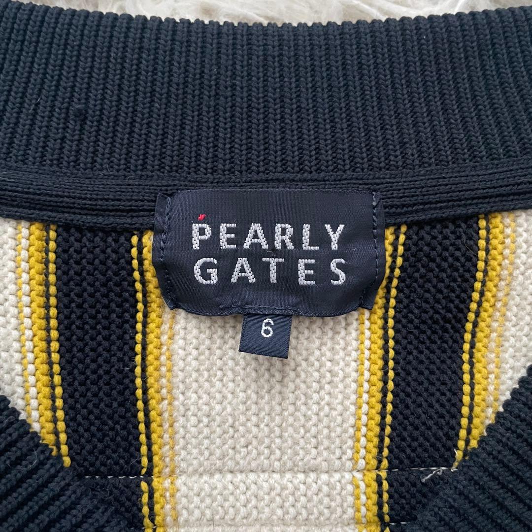 PEARLY GATES 刺繍　セーター　ジャケット　ウエア　日本製　ストライプ