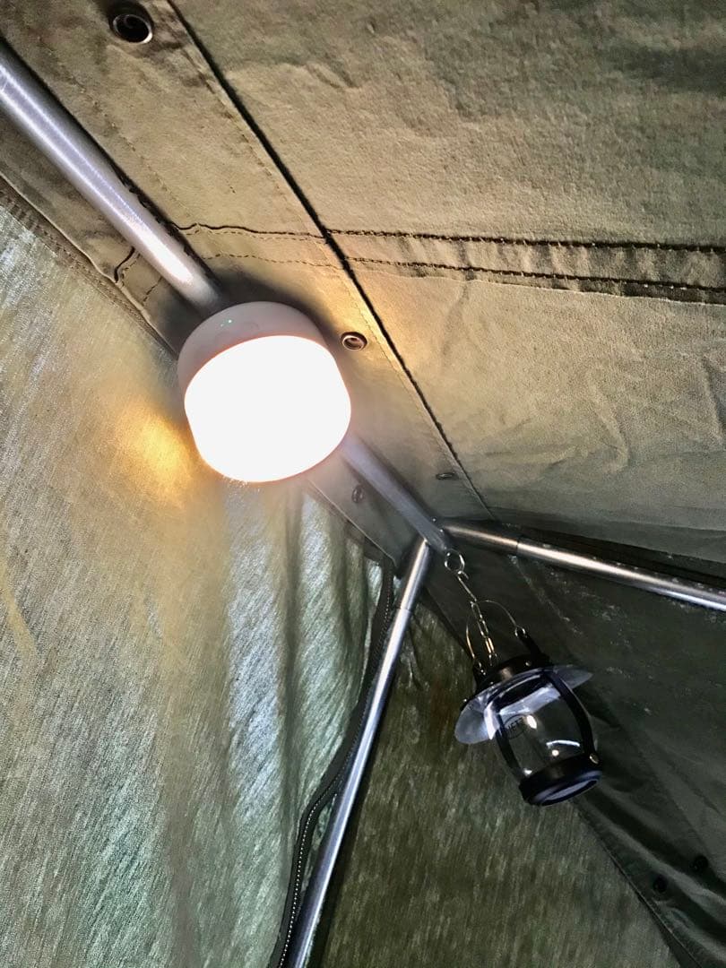 取説付《USパップテント仕様》 コンパクト二股フレーム＋棟ポール楽々設営快適空間