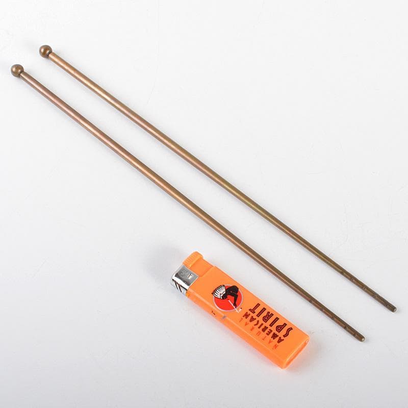 茶道具　釜師　名越弥五郎作　古銅　宣徳　宝珠頭火箸　共箱　C　6220