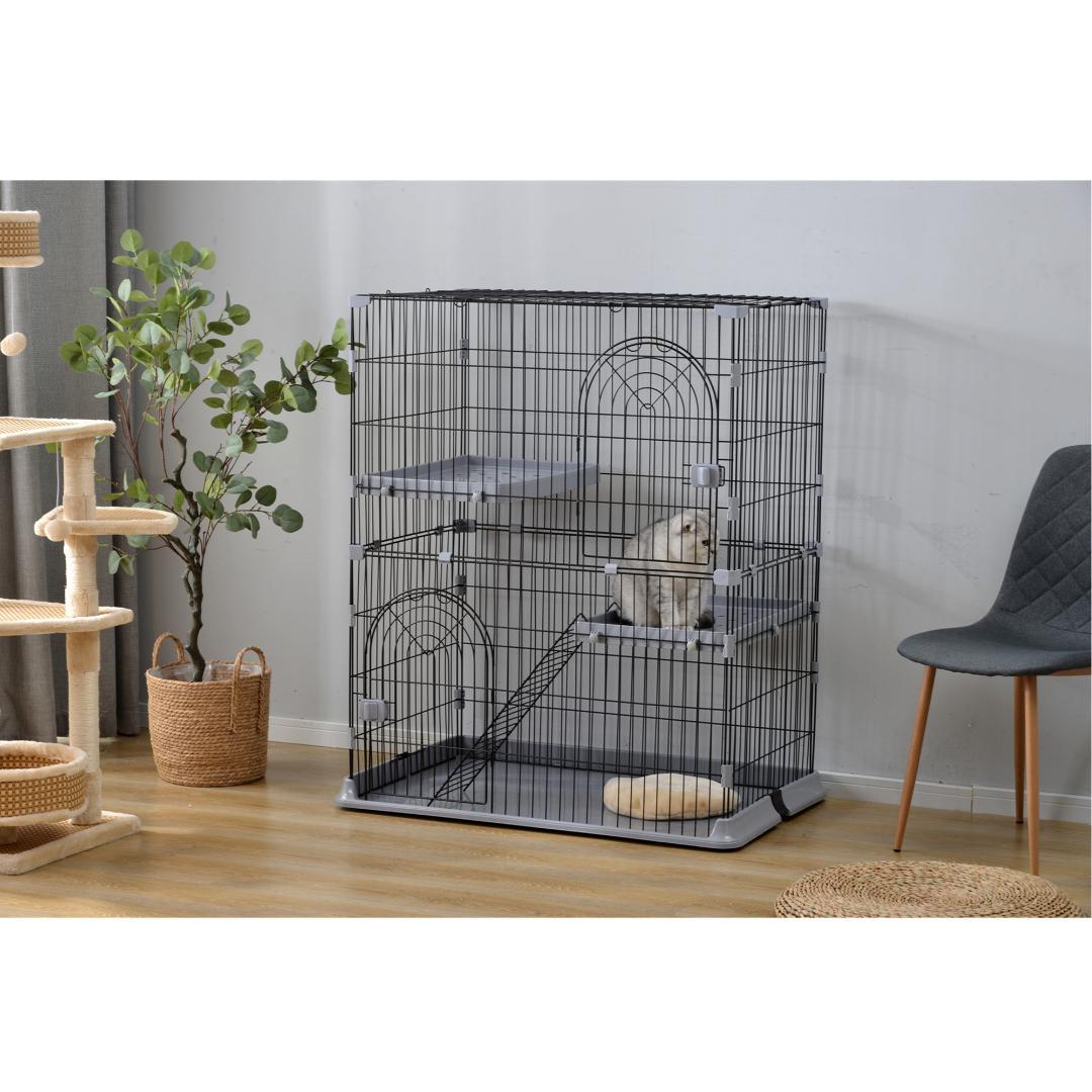 おしゃれ 猫 ケージ キャットケージ 2段 猫ゲージ キャットハウス 多段