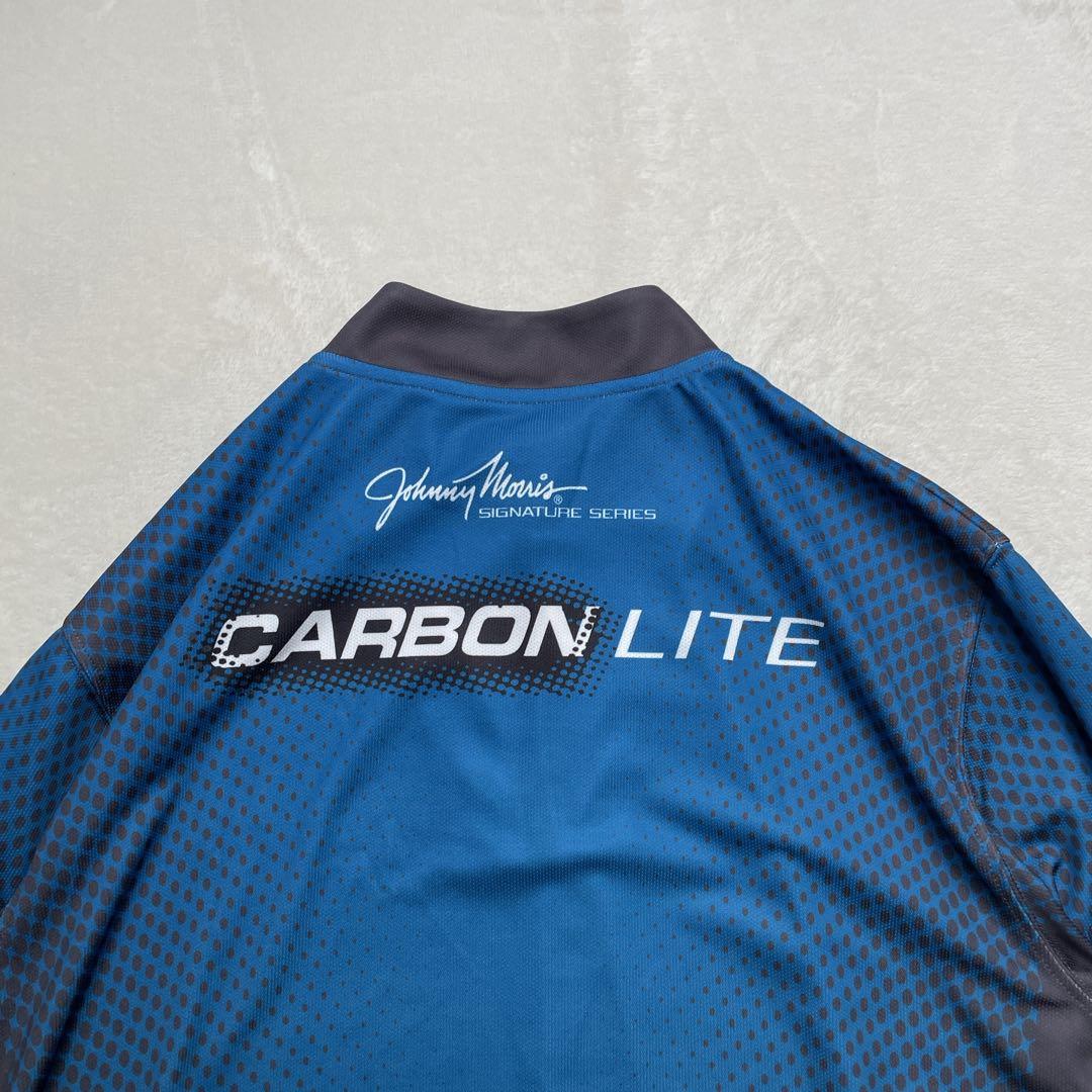 希少　バスプロショップス　フィッシングシャツ青系　長袖　ジップ　L〜XL