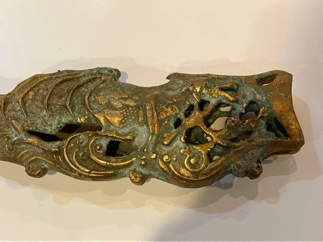 アンティーク刀剣　透彫鞘龍柄