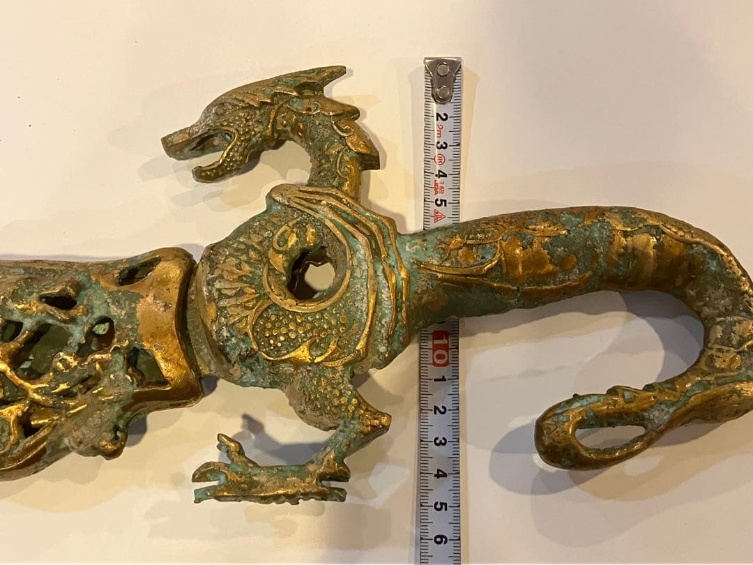 アンティーク刀剣　透彫鞘龍柄