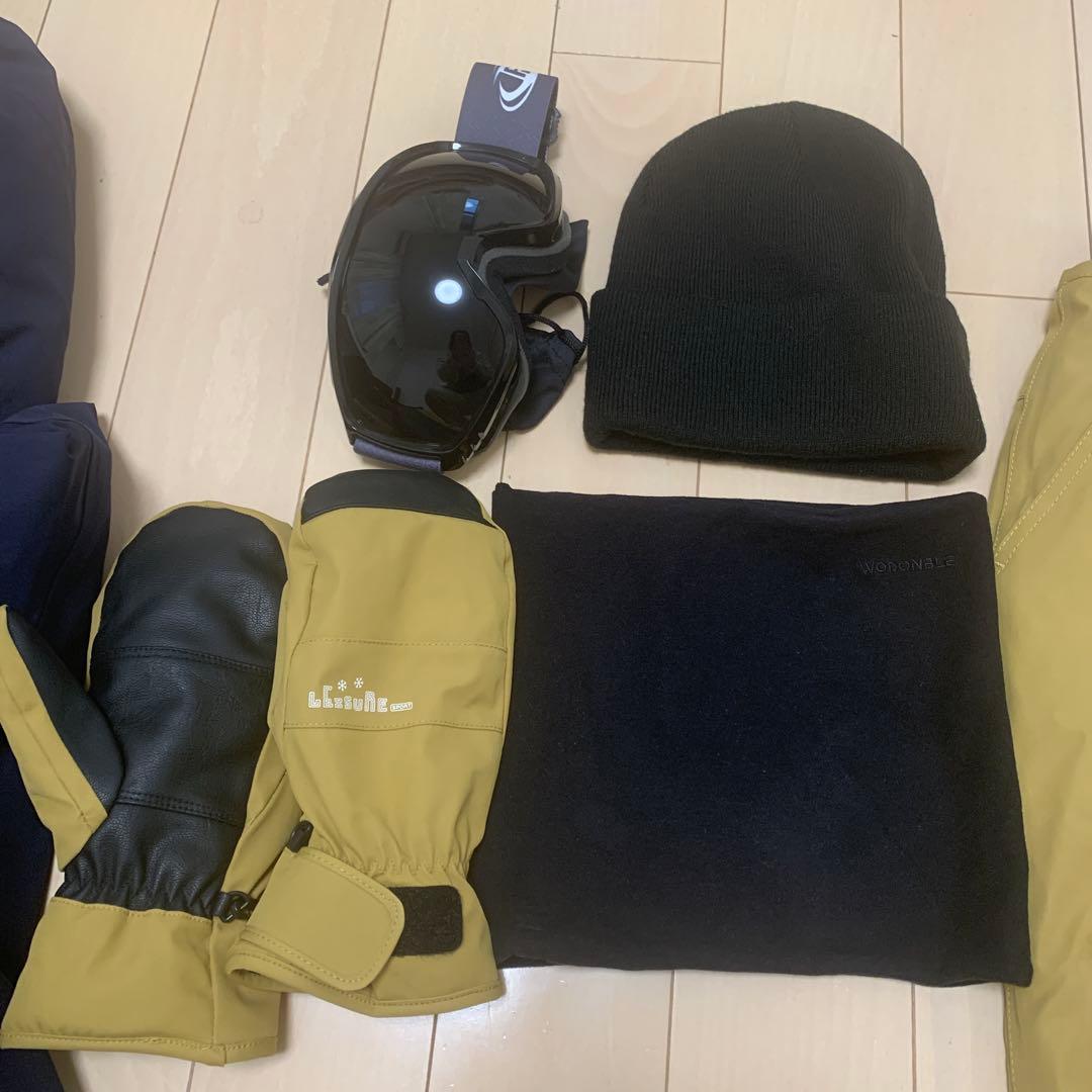 スノーボードウェア XSサイズ ネイビー/カーキ その他付属品付き