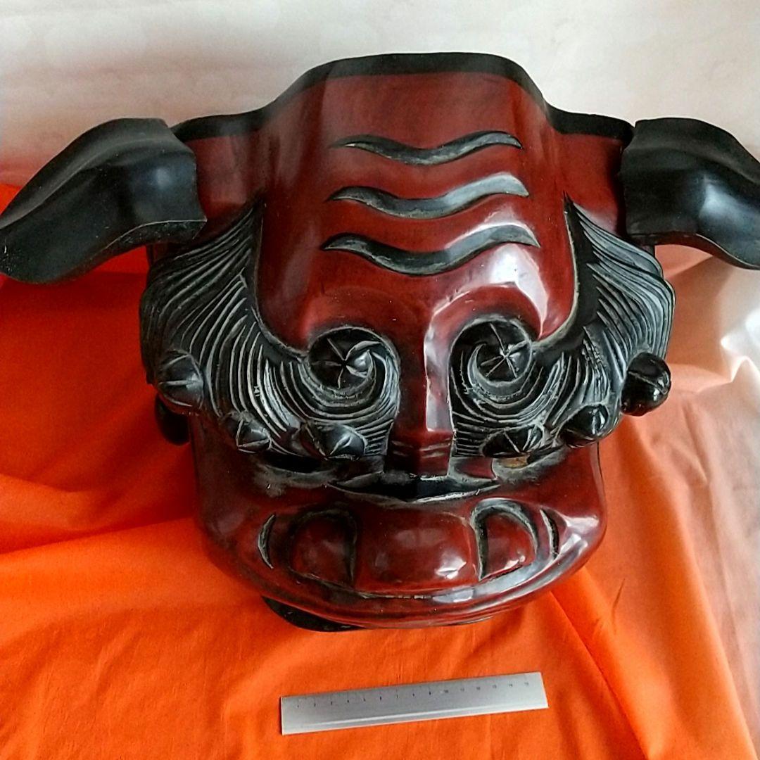 工芸品　木製　獅子頭 獅子舞　雄獅子