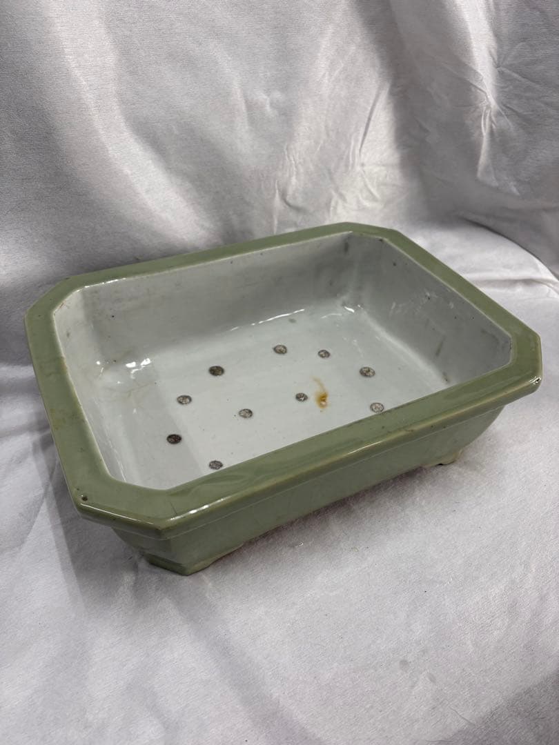 水盤　青磁　盆栽鉢　陶磁器　工芸品