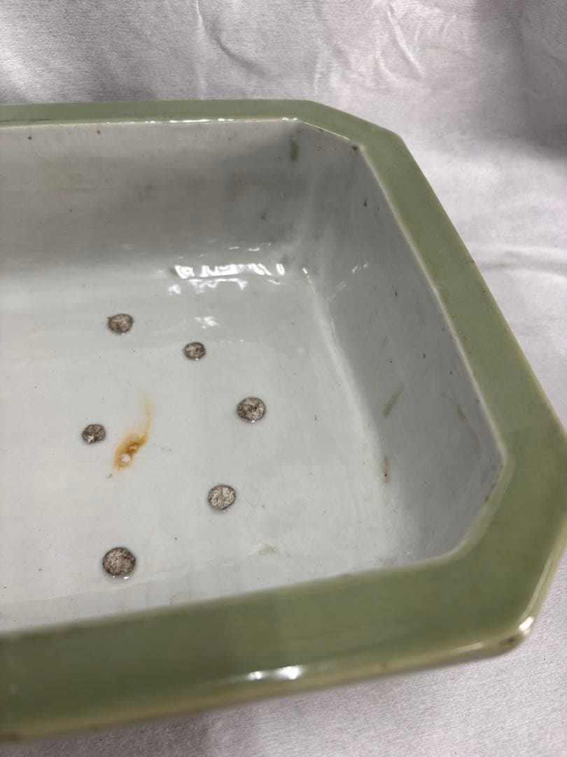 水盤　青磁　盆栽鉢　陶磁器　工芸品