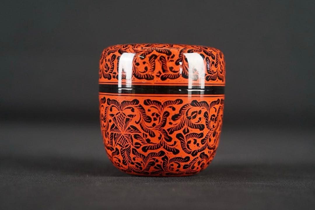 坂本雪斎 作 讃岐漆器 キンマ 中棗 共箱 茶道具