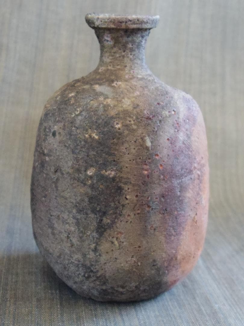 未使用★大森礼二★備前≪窯変≫徳利★胡麻・緋色