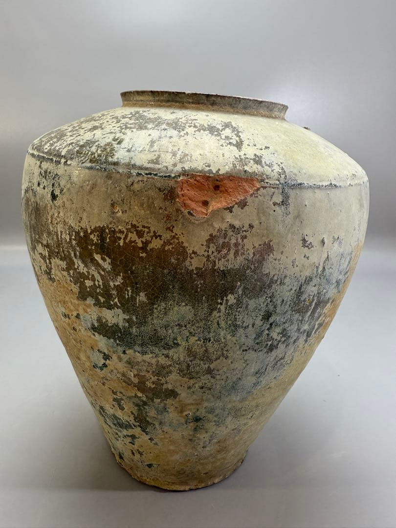 DT662 中国美術 銀化 漢緑釉壷 古陶磁