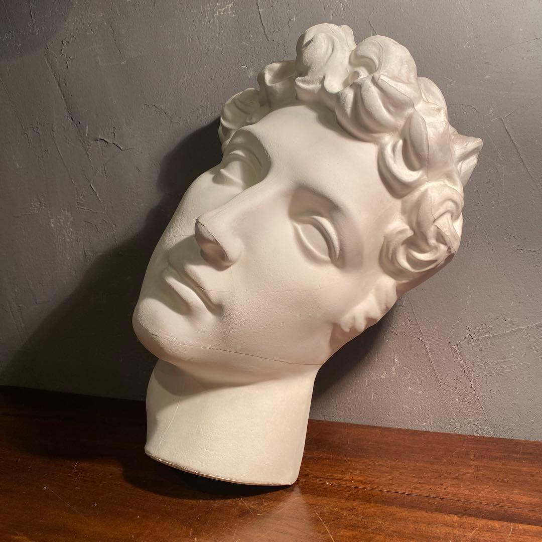 壁掛け石膏像 デッサン 半面像 オブジェ 彫刻 インテリア 置物