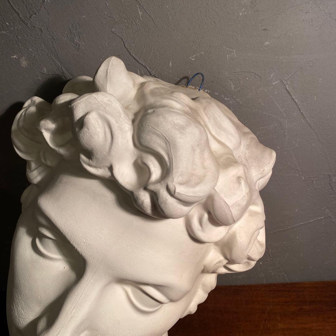 壁掛け石膏像 デッサン 半面像 オブジェ 彫刻 インテリア 置物