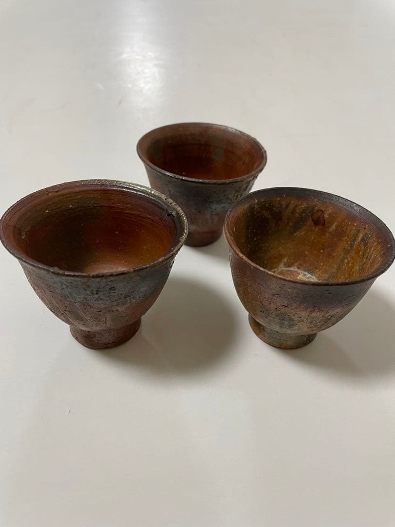 備前焼　３個セット　ぐい呑み　盃　酒器　徳利　食器　器