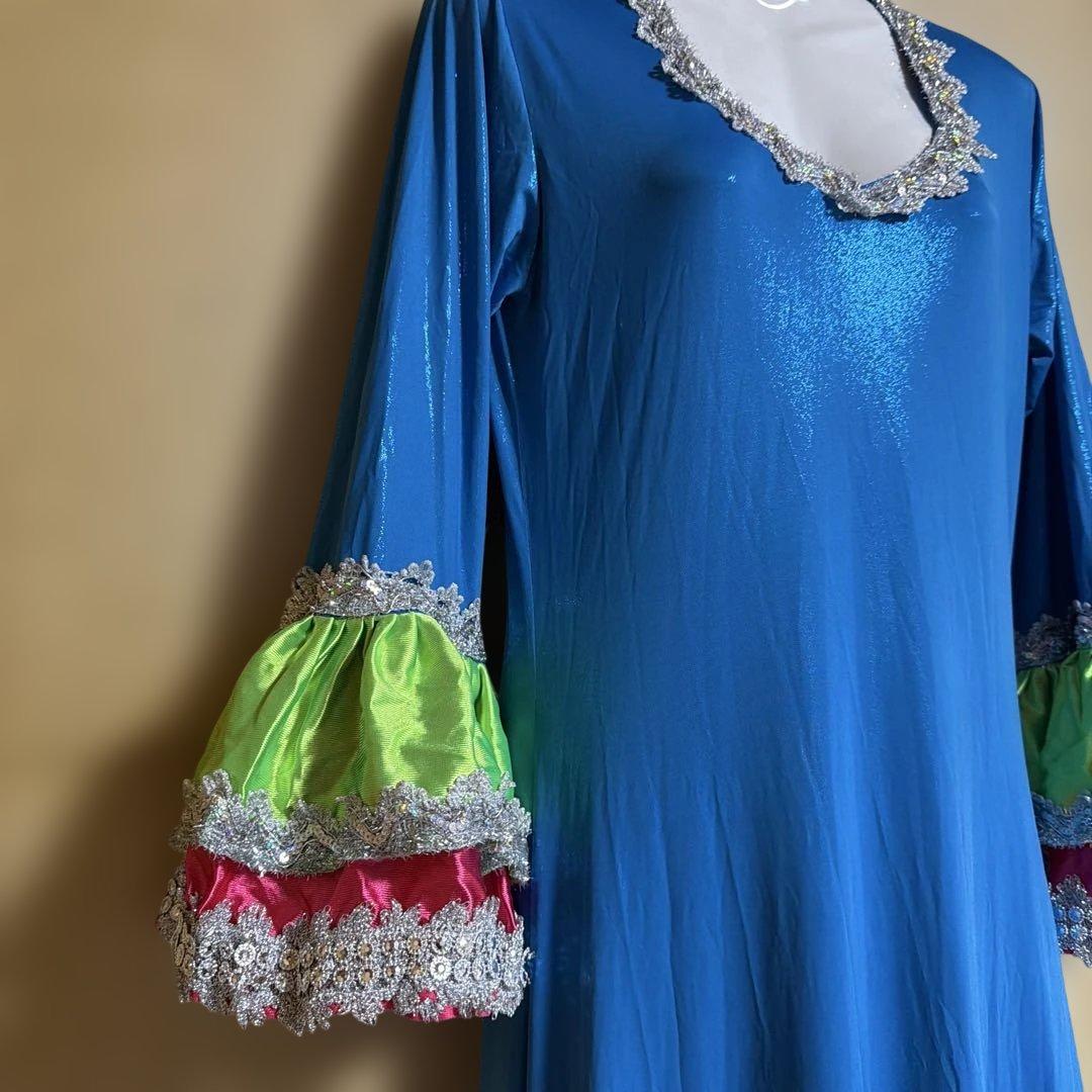 フラダンス用ドレス(ムームー) 青