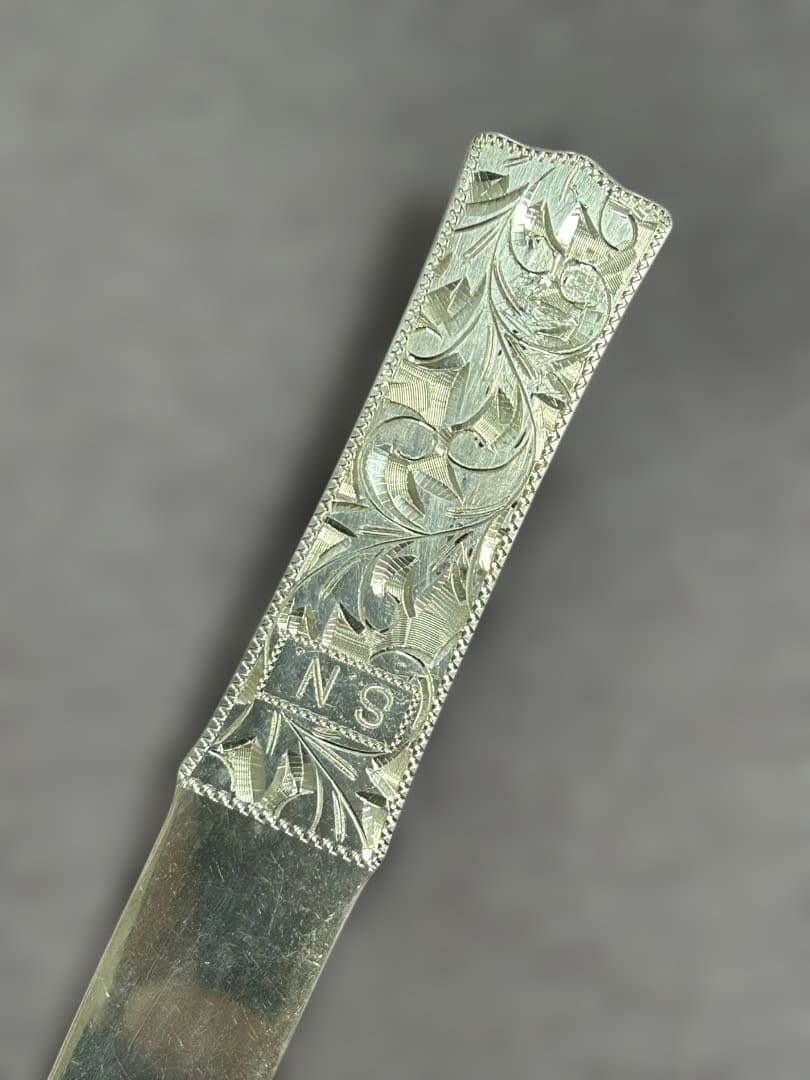 STERLING SILVER刻印　ペーパーナイフ　手彫　銀製　重量約23g