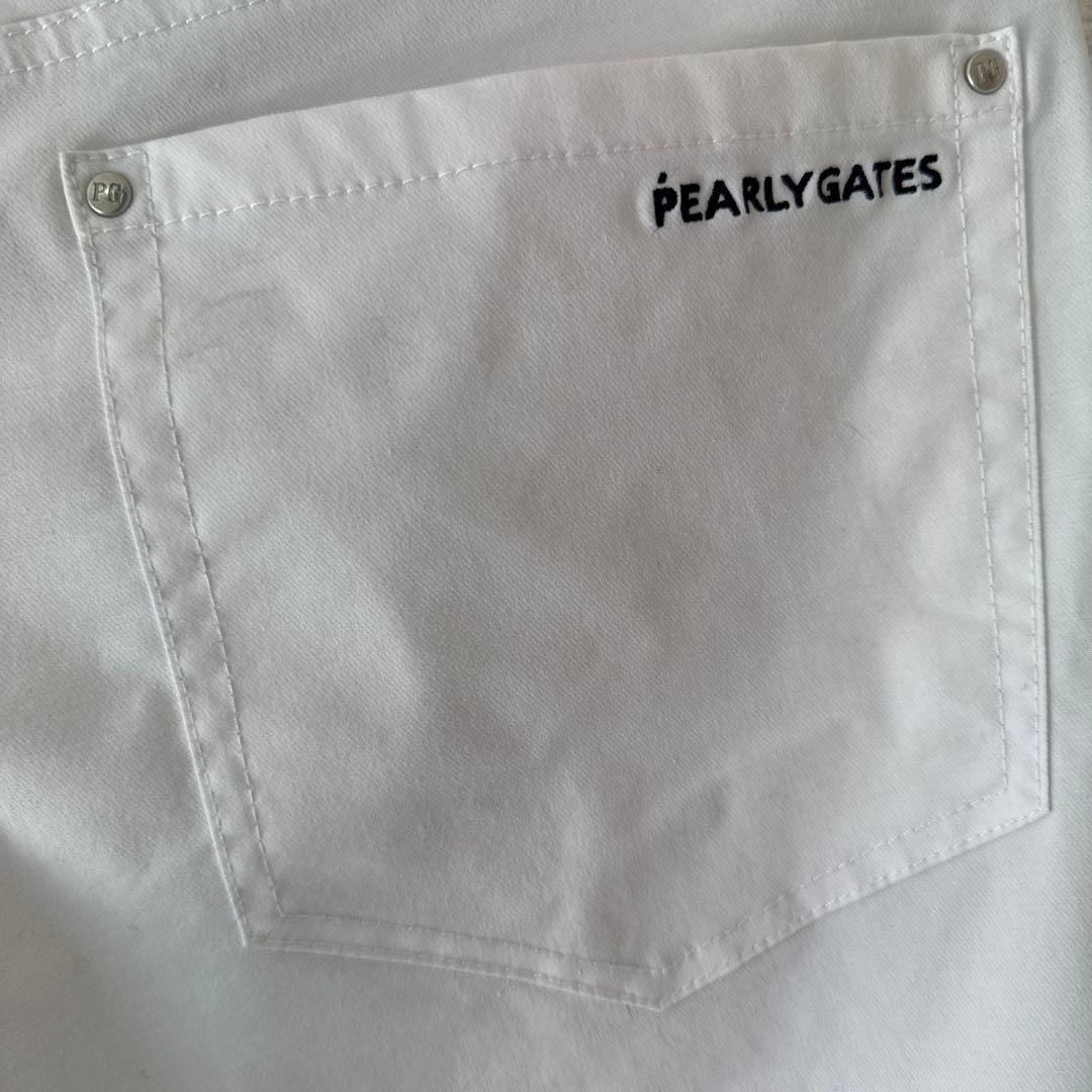 美品　パーリーゲイツ　パンツ　白　ホワイト　M〜L相当　ストレッチ素材　4