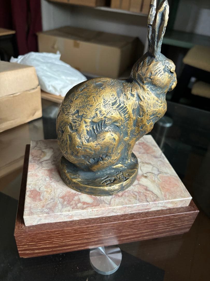 北村西望　和　うさぎ　ブロンズ