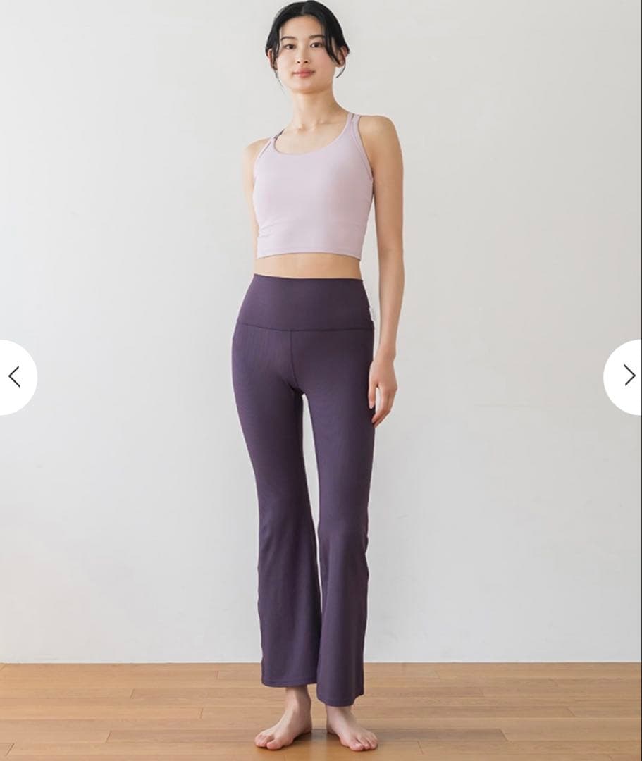 【SUKALA】web限定　ベーシックリブフレアパンツ プラム Lサイズ試着のみ