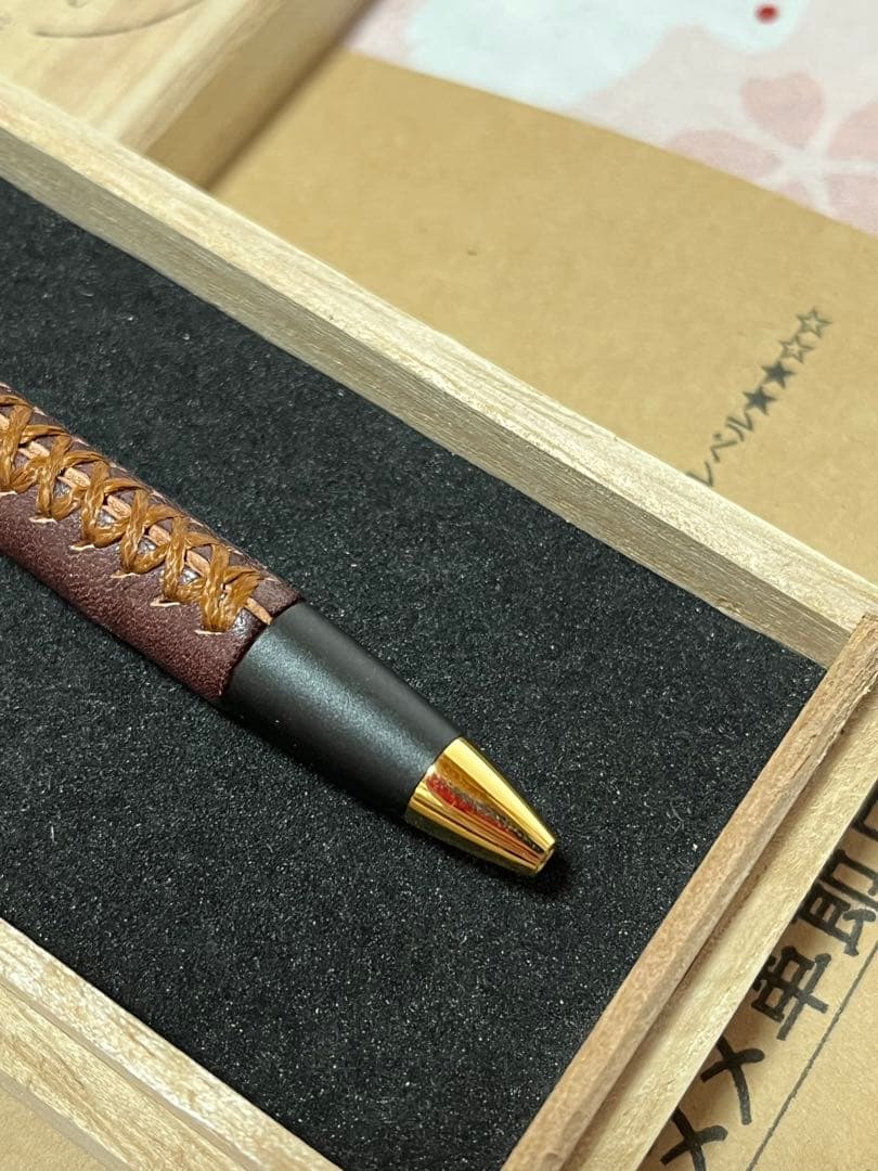 シックザール Schicksal 特上ヌメ革節目模様 シャーペン 革軸ペン