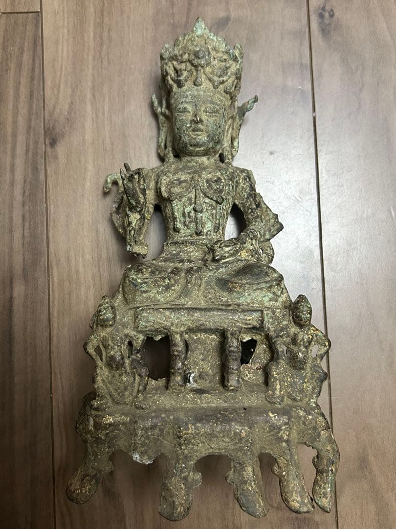 古董 中国明時代 觀音銅像 旧家藏出し