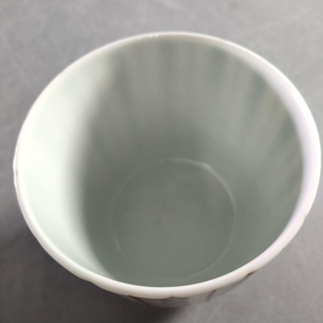 A894-4/平安松斎 造/鉄絵線文/蒸茶碗/蓋茶碗/5客/