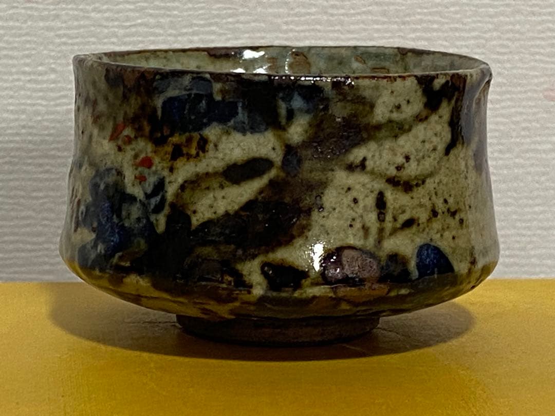 ♦犬山焼 雲錦手 竹節高台 酒器 ぐい呑み 大正〜 明治時代 古美術品 骨董品