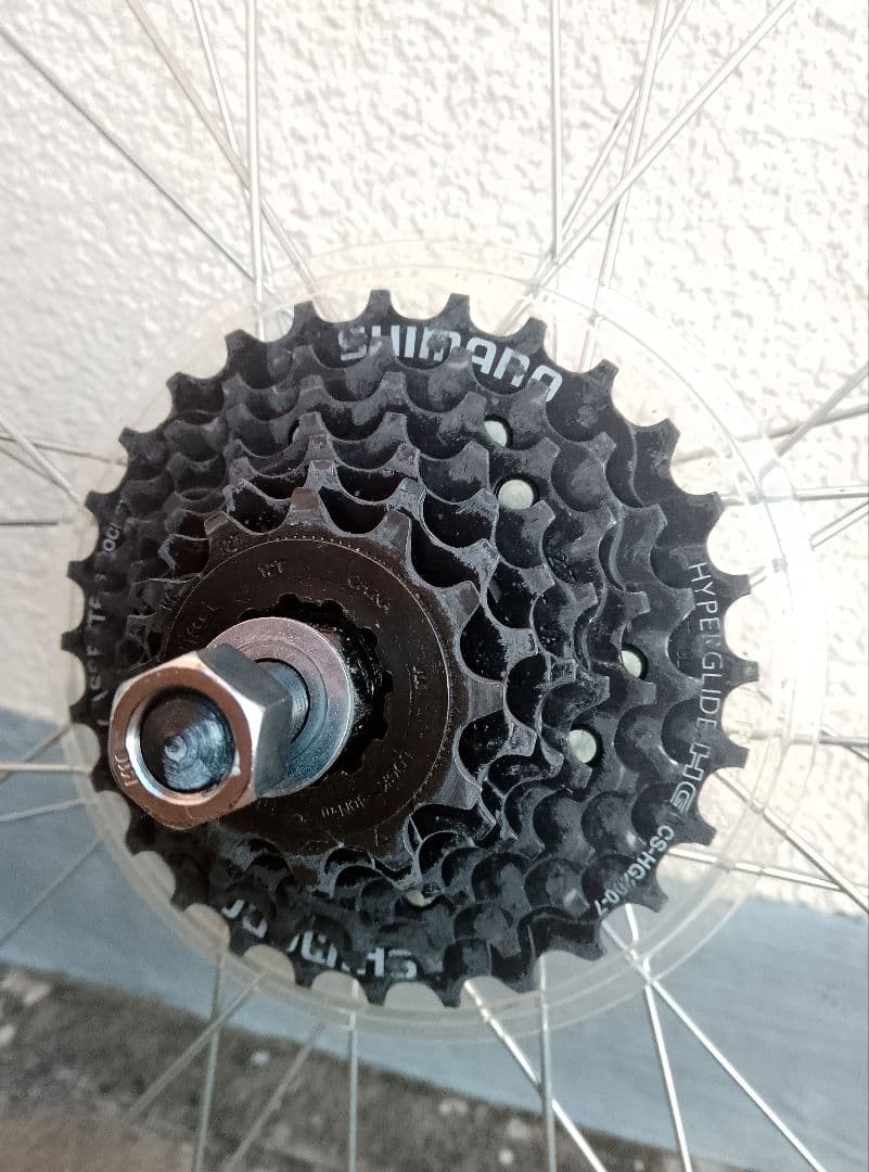 【送料込み】７００Cハブダイナモホイール前後　LEDライト付　英バルブ　７速