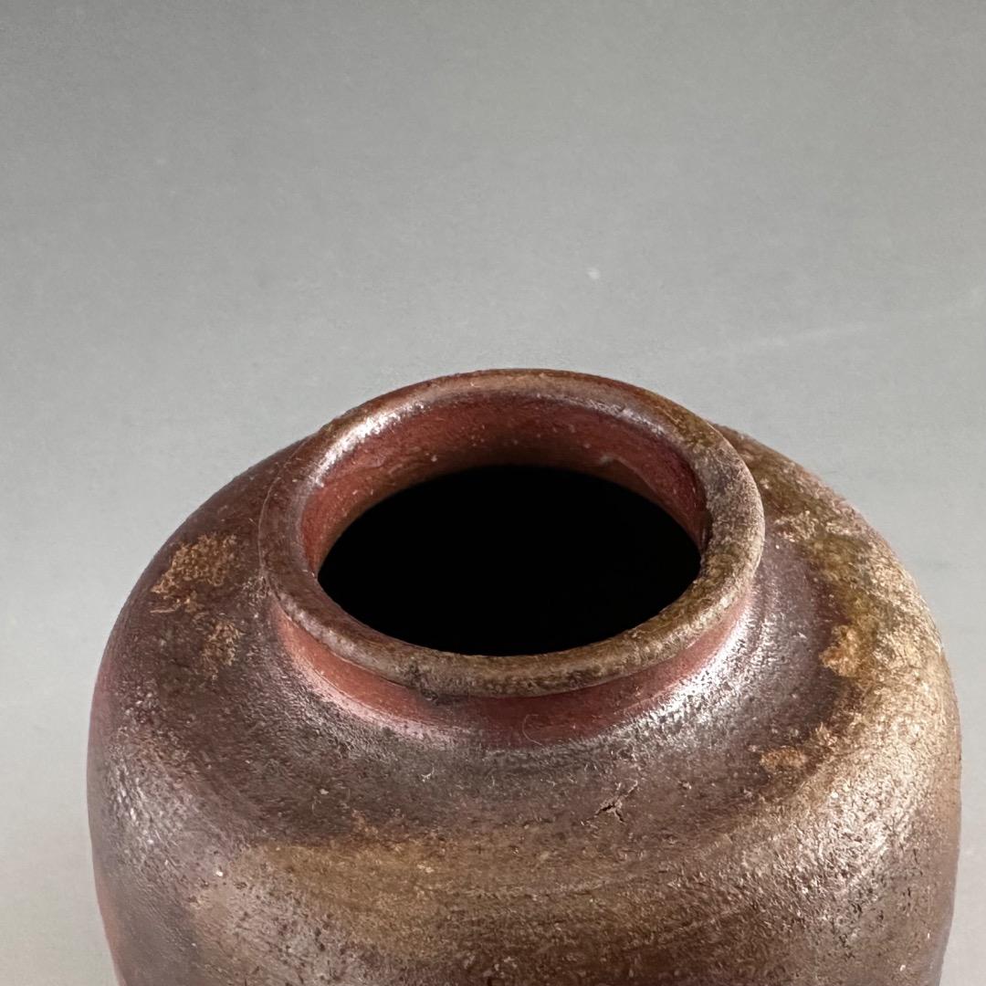 茶道具　備前焼　茶入　小西陶古　共箱　仕服付　濃茶器　茶会　茶事　陶芸