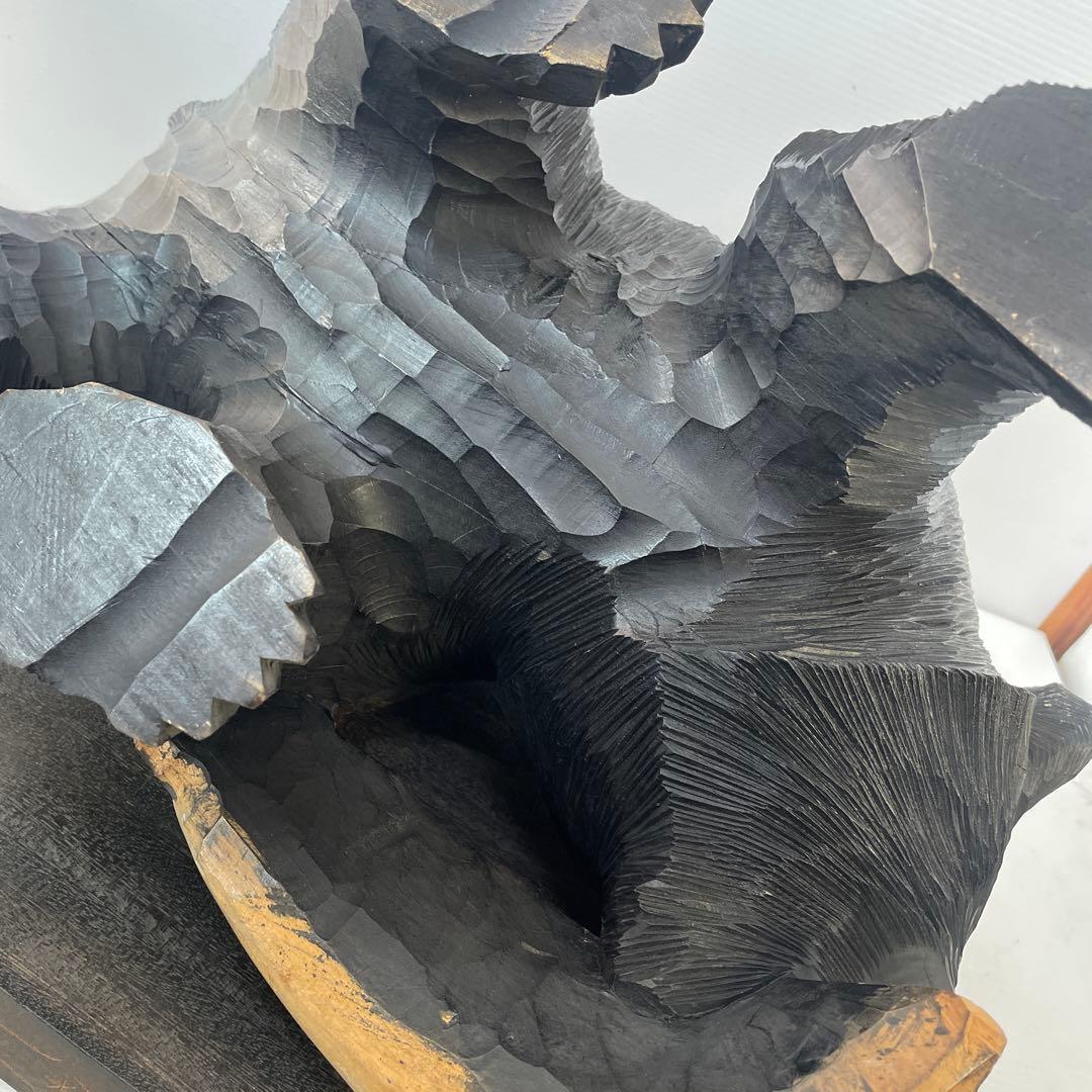 熊木彫彫刻　アイヌ作　大型