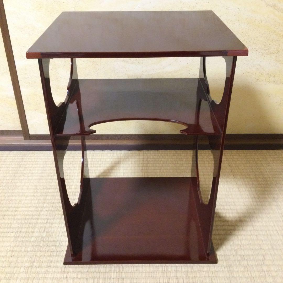 茶道具 水指棚 宗桂箱書 溜塗 茶棚 外箱付 L305